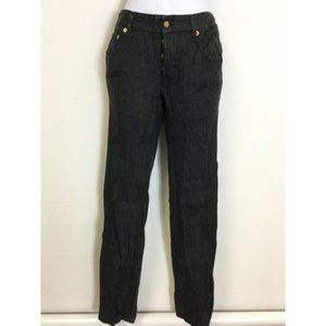 Balenciago Paris Gray Straight Leg Jeans with Gold Buttons size 36